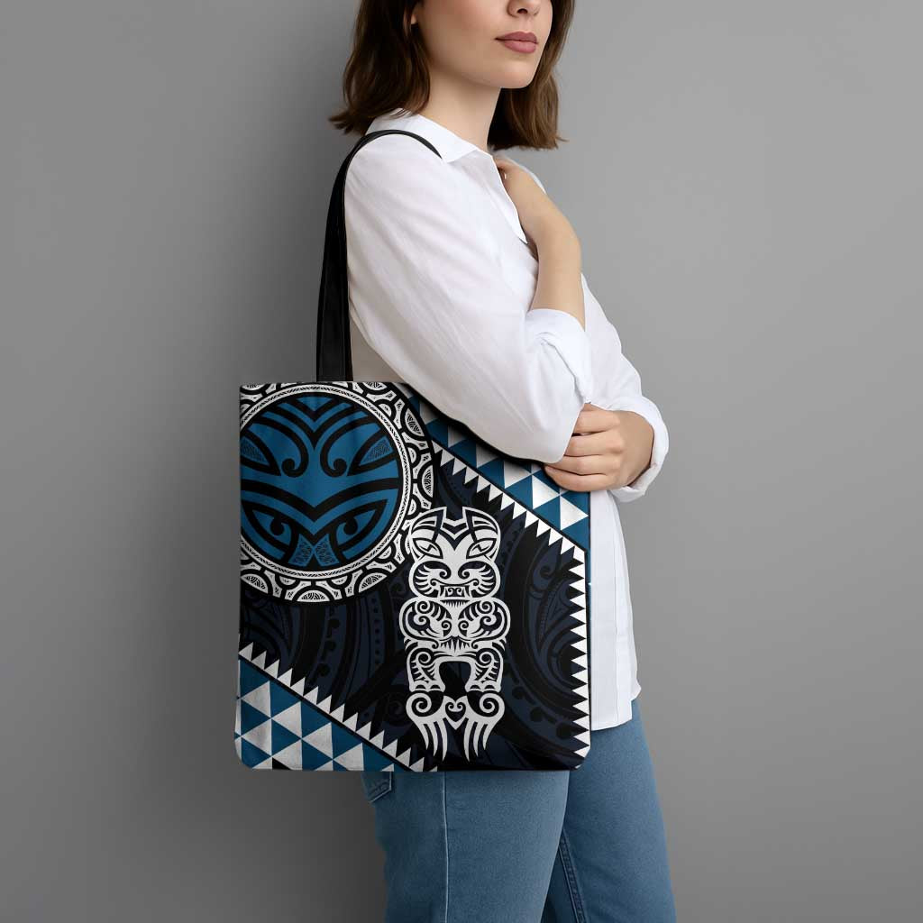 Blue Aotearoa Niho Taniwha Tote Bag Maori Mythology Tooth - Taniko Motifs - Aussie Hoodie