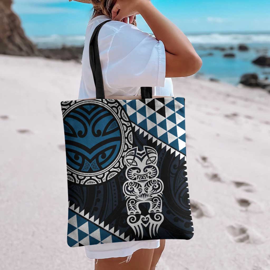 Blue Aotearoa Niho Taniwha Tote Bag Maori Mythology Tooth - Taniko Motifs - Aussie Hoodie