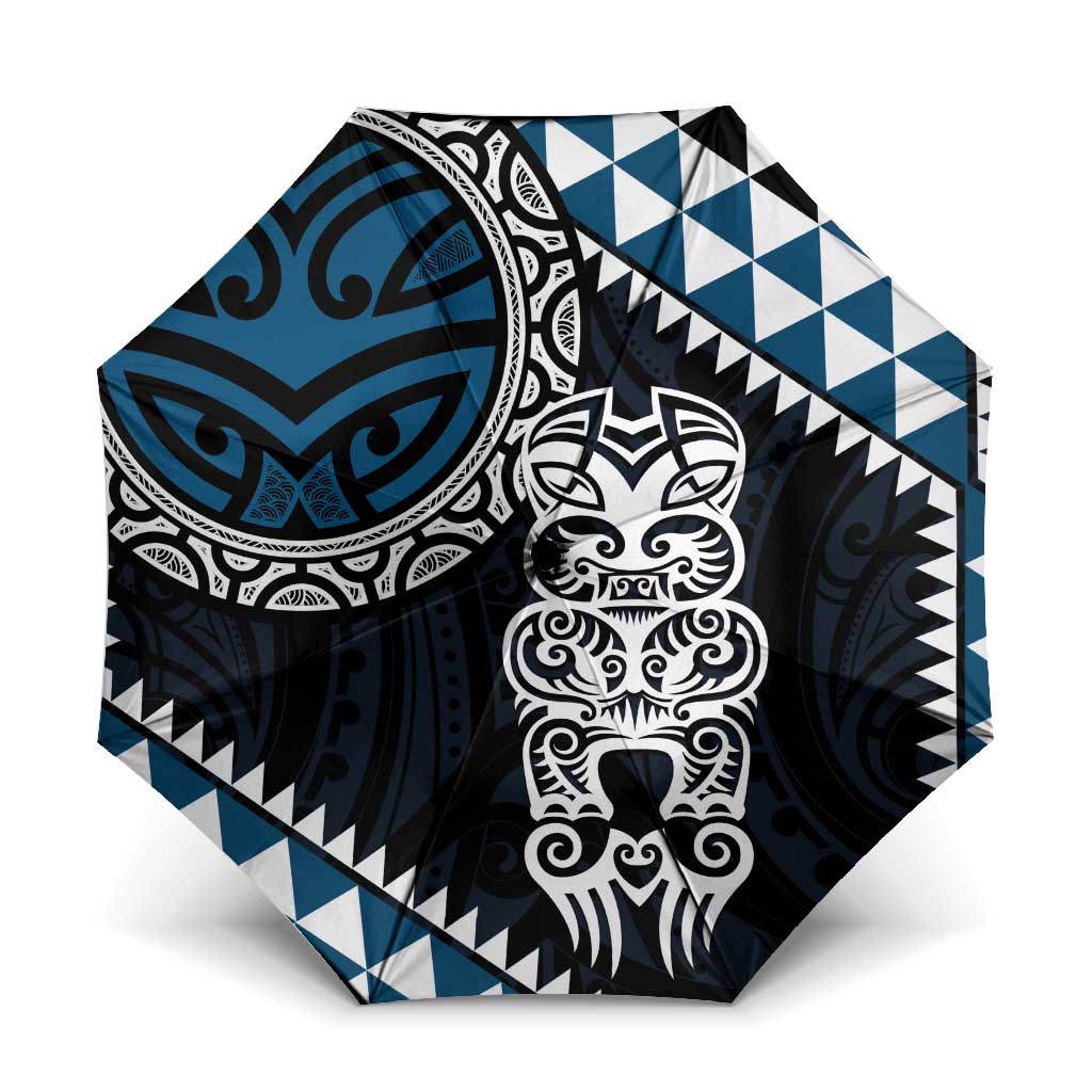 Blue Aotearoa Niho Taniwha Umbrella Maori Mythology Tooth - Taniko Motifs - Aussie Hoodie