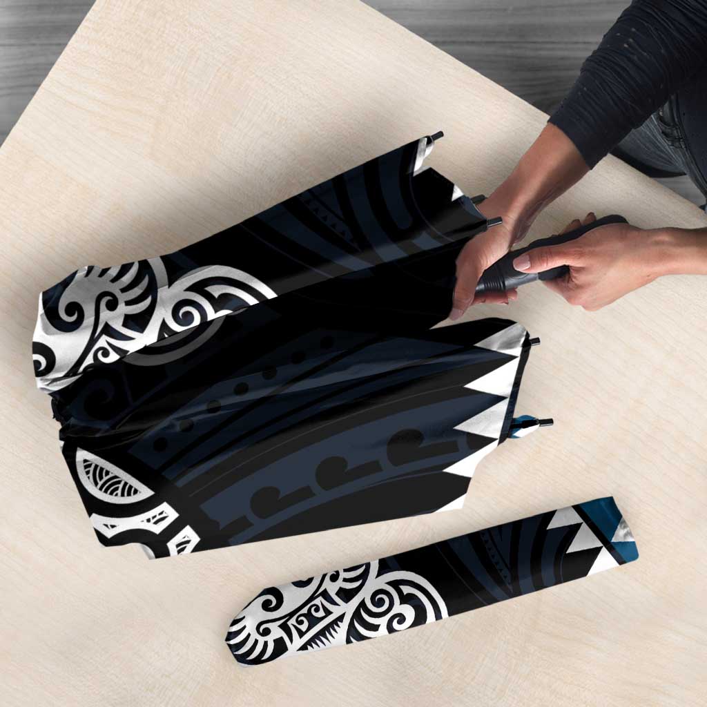 Blue Aotearoa Niho Taniwha Umbrella Maori Mythology Tooth - Taniko Motifs - Aussie Hoodie