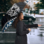 Blue Aotearoa Niho Taniwha Umbrella Maori Mythology Tooth - Taniko Motifs - Aussie Hoodie