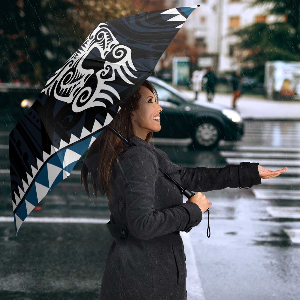 Blue Aotearoa Niho Taniwha Umbrella Maori Mythology Tooth - Taniko Motifs - Aussie Hoodie