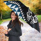 Blue Aotearoa Niho Taniwha Umbrella Maori Mythology Tooth - Taniko Motifs - Aussie Hoodie