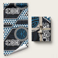 Blue Aotearoa Niho Taniwha Wrapping Paper Maori Mythology Tooth - Taniko Motifs - Aussie Hoodie
