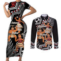 Aotearoa Kapa Haka Couples Matching Short Sleeve Bodycon Dress and Long Sleeve Button Shirt 2025 Festival - Traditional Maori Dance