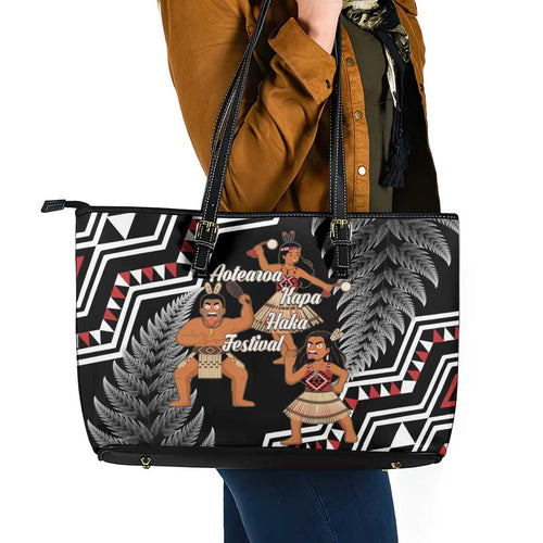 Aotearoa Kapa Haka Leather Tote Bag 2025 Festival - Traditional Maori Dance