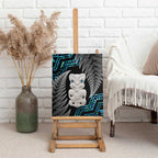 Aotearoa Taniko Paua Shell With Hei Tiki Canvas Wall Art