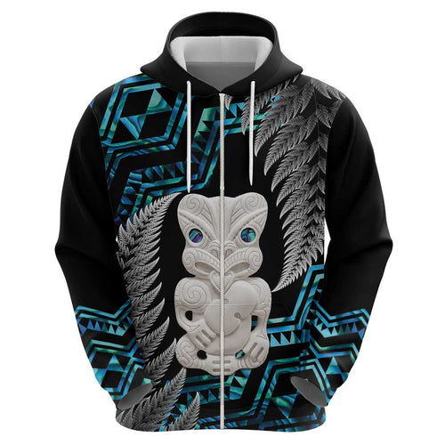 Aotearoa Taniko Paua Shell With Hei Tiki Hoodie