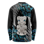 Aotearoa Taniko Paua Shell With Hei Tiki Long Sleeve Shirt