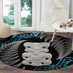 Aotearoa Taniko Paua Shell With Hei Tiki Round Carpet