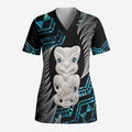 Aotearoa Taniko Paua Shell With Hei Tiki Scrub Top - Aussie Hoodie