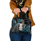 Aotearoa Taniko Paua Shell With Hei Tiki Shoulder Handbag