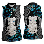 Aotearoa Taniko Paua Shell With Hei Tiki Women Sleeveless Polo Shirt