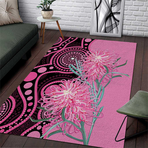 Australia Grevillea Area Rug Aussie Native Spider Flower Indigenous Art