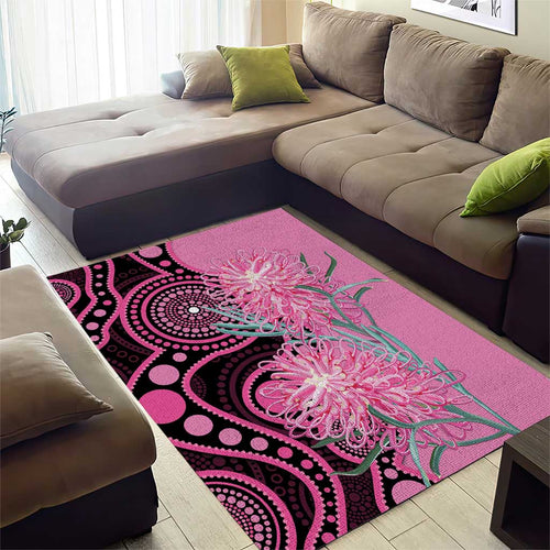 Australia Grevillea Area Rug Aussie Native Spider Flower Indigenous Art