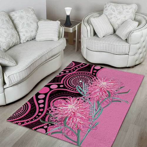 Australia Grevillea Area Rug Aussie Native Spider Flower Indigenous Art