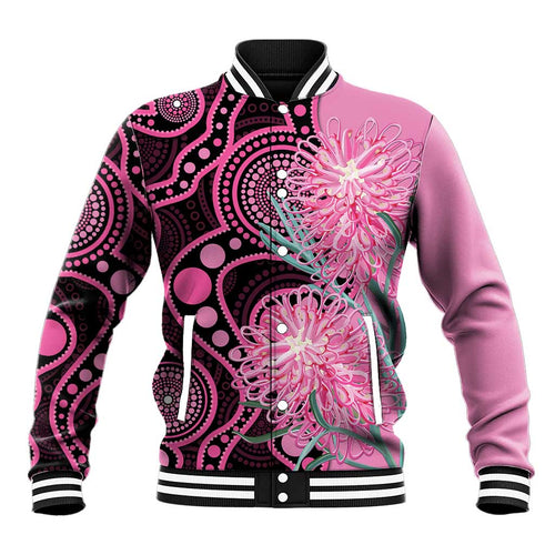 Australia Grevillea Baseball Jacket Aussie Native Spider Flower Indigenous Art