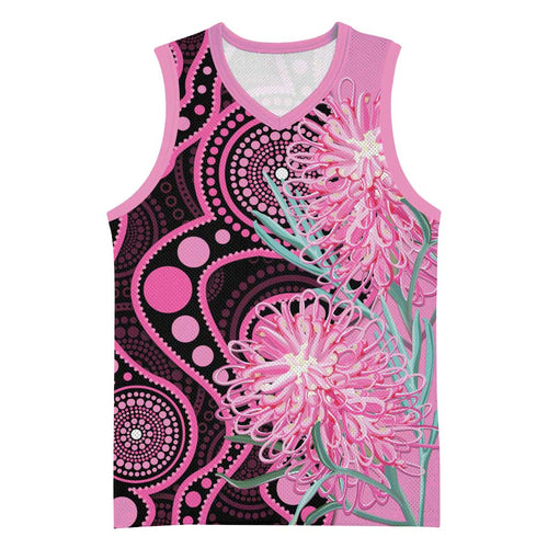 Australia Grevillea Basketball Jersey Aussie Native Spider Flower Indigenous Art