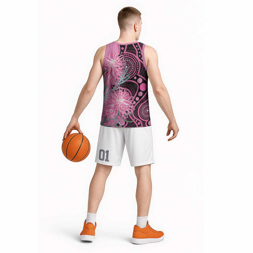Australia Grevillea Basketball Jersey Aussie Native Spider Flower Indigenous Art