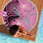 Australia Grevillea Beach Blanket Aussie Native Spider Flower Indigenous Art