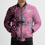 Australia Grevillea Bomber Puffer Jacket Aussie Native Spider Flower Indigenous Art