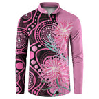 Australia Grevillea Button Sweatshirt Aussie Native Spider Flower Indigenous Art