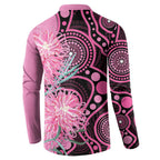 Australia Grevillea Button Sweatshirt Aussie Native Spider Flower Indigenous Art