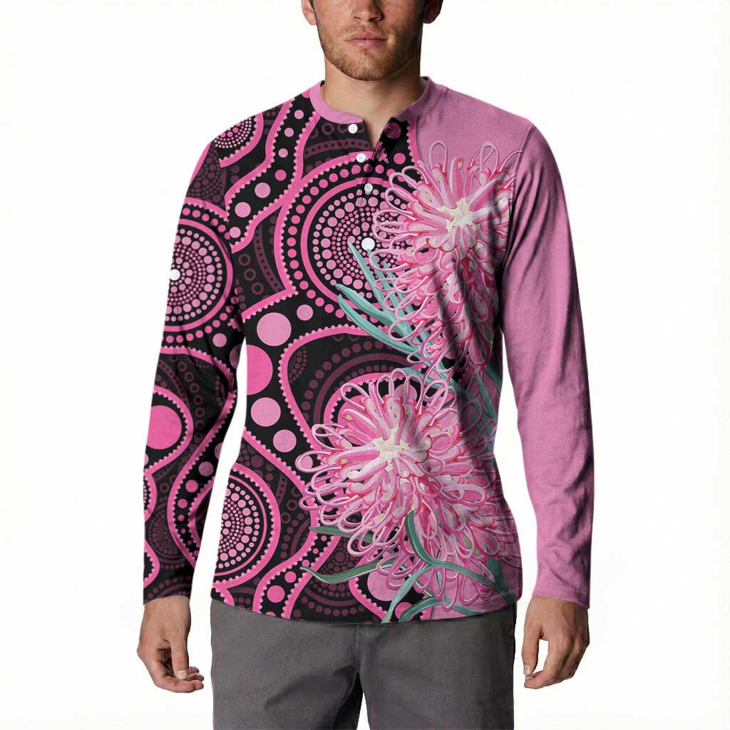 Australia Grevillea Button Sweatshirt Aussie Native Spider Flower Indigenous Art