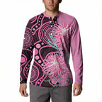 Australia Grevillea Button Sweatshirt Aussie Native Spider Flower Indigenous Art