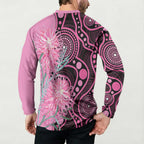 Australia Grevillea Button Sweatshirt Aussie Native Spider Flower Indigenous Art
