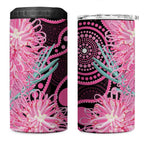 Australia Grevillea 4 in 1 Can Cooler Tumbler Aussie Native Spider Flower Indigenous Art