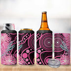 Australia Grevillea 4 in 1 Can Cooler Tumbler Aussie Native Spider Flower Indigenous Art