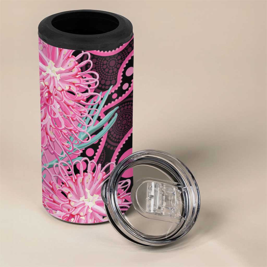 Australia Grevillea 4 in 1 Can Cooler Tumbler Aussie Native Spider Flower Indigenous Art