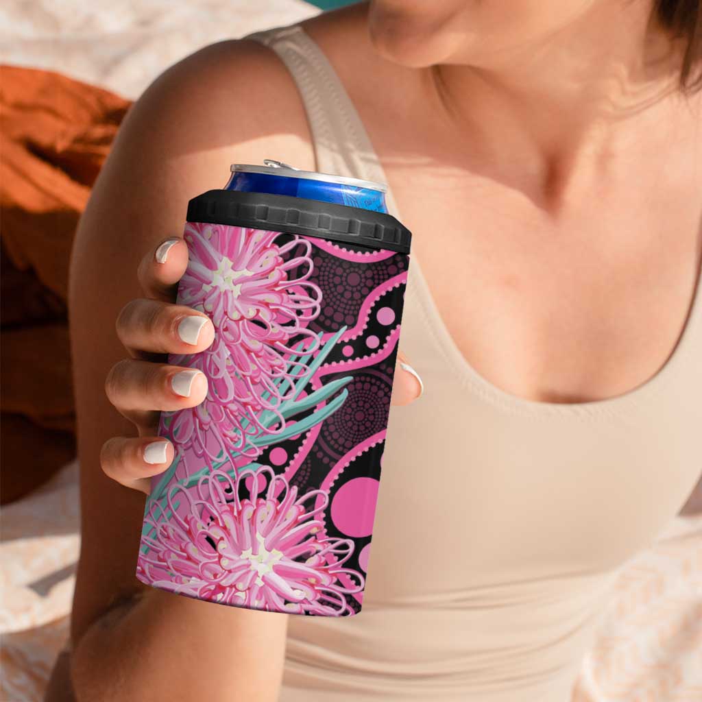 Australia Grevillea 4 in 1 Can Cooler Tumbler Aussie Native Spider Flower Indigenous Art