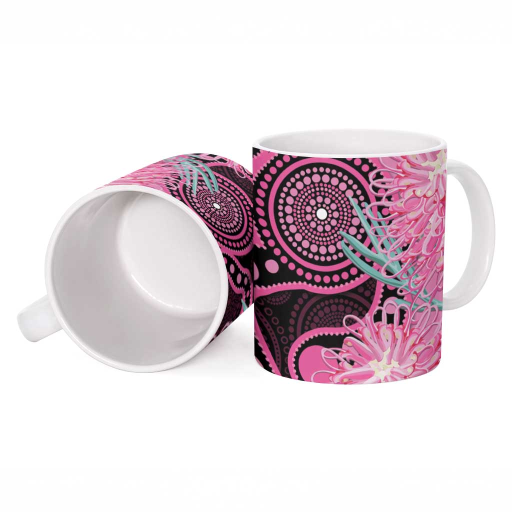 Australia Grevillea Ceramic Mug Aussie Native Spider Flower Indigenous Art