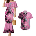 Australia Grevillea Couples Matching Mermaid Dress and Hawaiian Shirt Aussie Native Spider Flower Indigenous Art