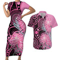Australia Grevillea Couples Matching Short Sleeve Bodycon Dress and Hawaiian Shirt Aussie Native Spider Flower Indigenous Art