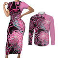 Australia Grevillea Couples Matching Short Sleeve Bodycon Dress and Long Sleeve Button Shirt Aussie Native Spider Flower Indigenous Art