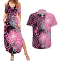 Australia Grevillea Couples Matching Summer Maxi Dress and Hawaiian Shirt Aussie Native Spider Flower Indigenous Art