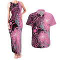 Australia Grevillea Couples Matching Tank Maxi Dress and Hawaiian Shirt Aussie Native Spider Flower Indigenous Art