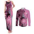 Australia Grevillea Couples Matching Tank Maxi Dress and Long Sleeve Button Shirt Aussie Native Spider Flower Indigenous Art