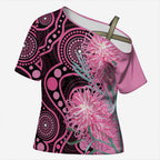 Australia Grevillea Cross Shoulder Shirt Aussie Native Spider Flower Indigenous Art
