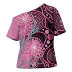 Australia Grevillea Cross Shoulder Shirt Aussie Native Spider Flower Indigenous Art