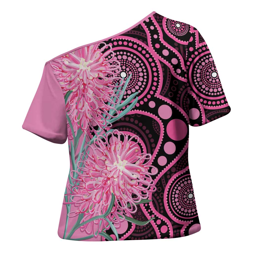Australia Grevillea Cross Shoulder Shirt Aussie Native Spider Flower Indigenous Art