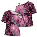 Australia Grevillea Cross Shoulder Shirt Aussie Native Spider Flower Indigenous Art