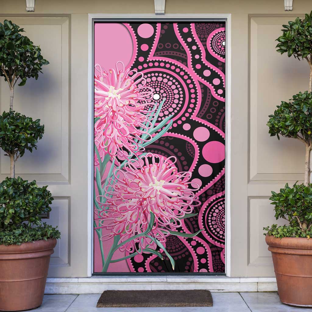 Australia Grevillea Door Cover Aussie Native Spider Flower Indigenous Art