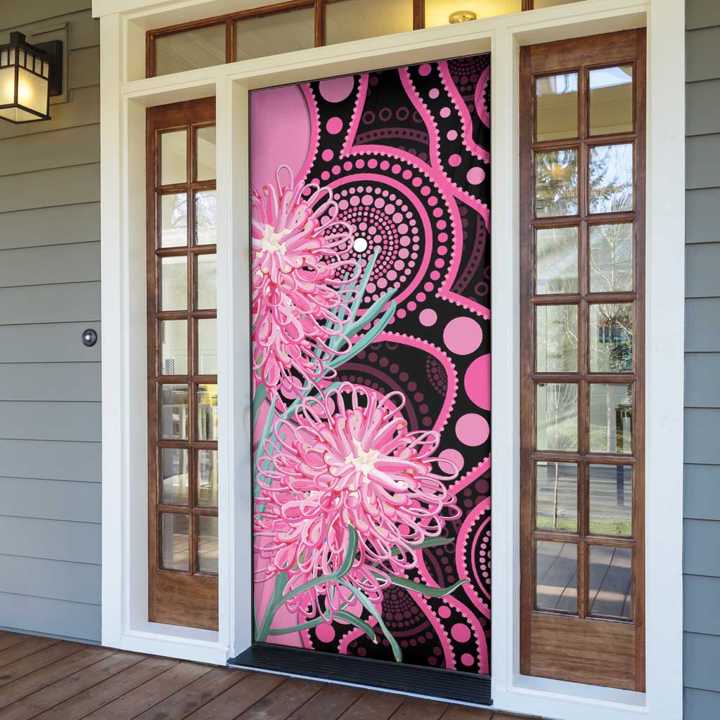 Australia Grevillea Door Cover Aussie Native Spider Flower Indigenous Art