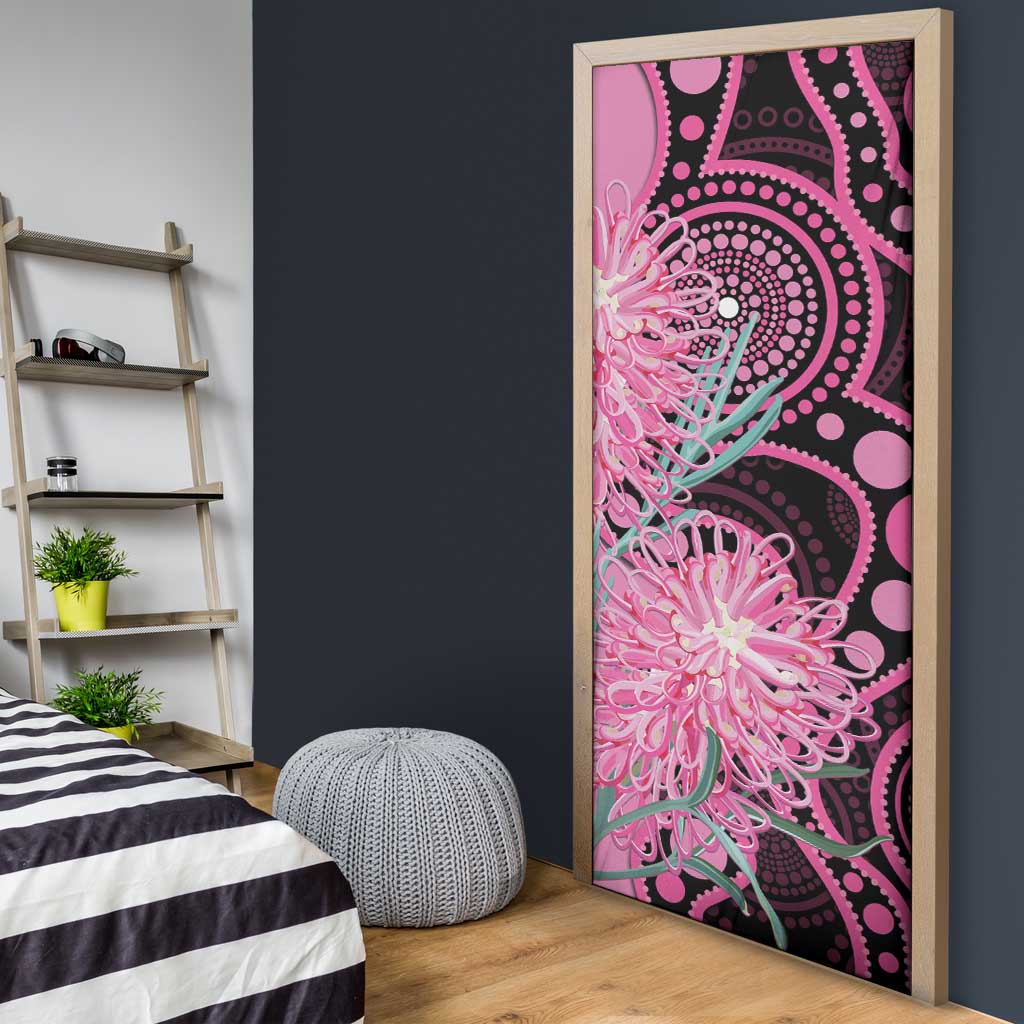 Australia Grevillea Door Cover Aussie Native Spider Flower Indigenous Art