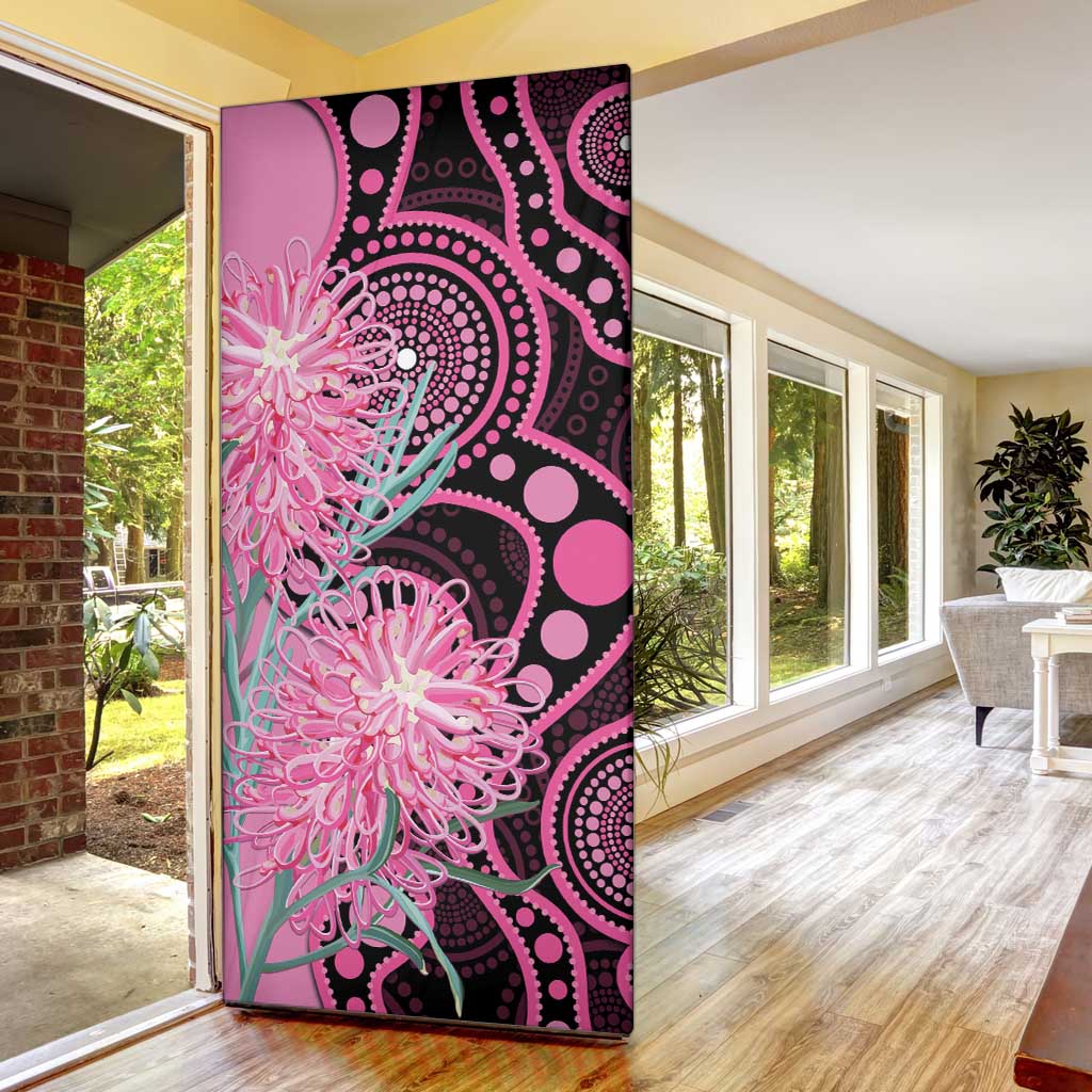 Australia Grevillea Door Cover Aussie Native Spider Flower Indigenous Art