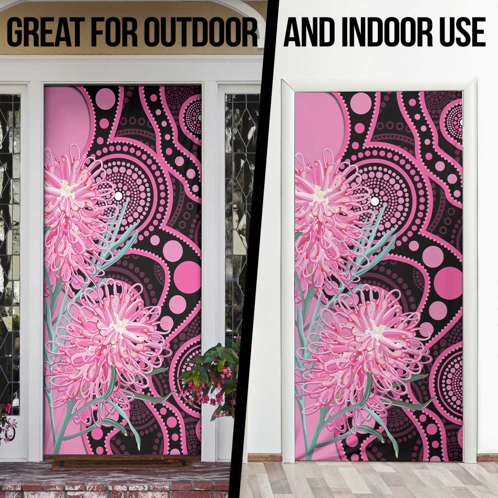 Australia Grevillea Door Cover Aussie Native Spider Flower Indigenous Art